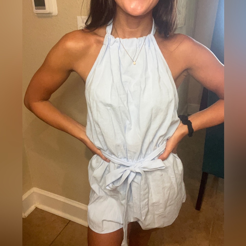 Never worn light blue romper